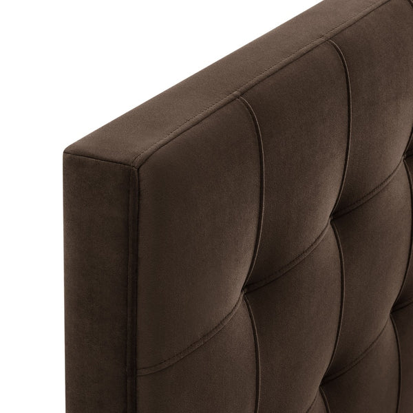 Modway Furniture Lily Performance Velvet Upholstered Headboard with Biscuit Tufting for Full Beds Chocolate Brown MOD-7253-CHB