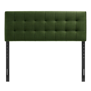 Modway Furniture Lily Performance Velvet Upholstered Headboard with Biscuit Tufting for Full Beds Moss Green MOD-7253-MOG
