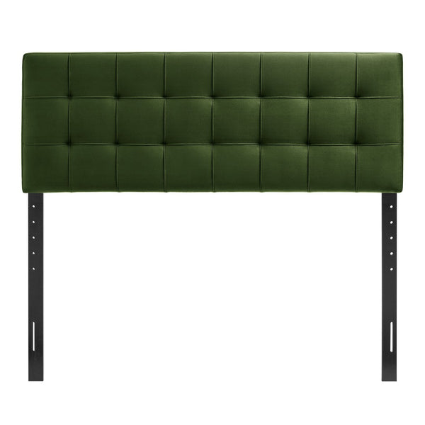 Modway Furniture Lily Performance Velvet Upholstered Headboard with Biscuit Tufting for Full Beds Moss Green MOD-7253-MOG