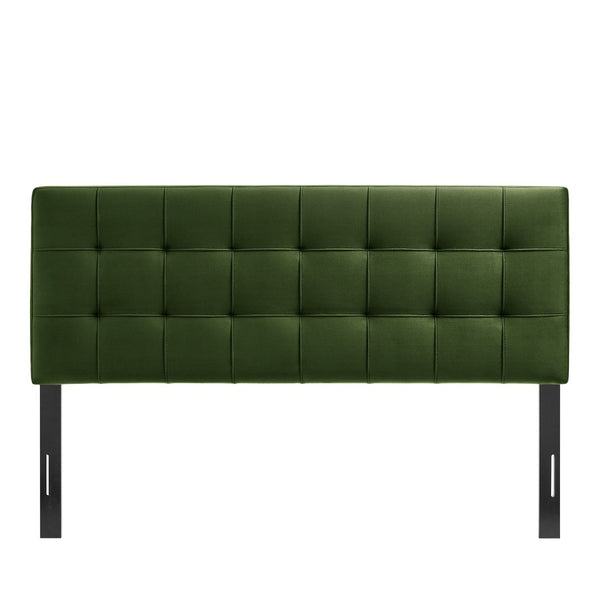 Modway Furniture Lily Performance Velvet Upholstered Headboard with Biscuit Tufting for Full Beds Moss Green MOD-7253-MOG