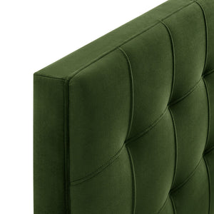 Modway Furniture Lily Performance Velvet Upholstered Headboard with Biscuit Tufting for Full Beds Moss Green MOD-7253-MOG