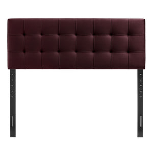 Modway Furniture Lily Performance Velvet Upholstered Headboard with Biscuit Tufting for Full Beds Mulberry MOD-7253-MUL