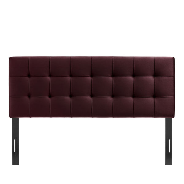Modway Furniture Lily Performance Velvet Upholstered Headboard with Biscuit Tufting for Full Beds Mulberry MOD-7253-MUL