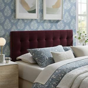 Modway Furniture Lily Performance Velvet Upholstered Headboard with Biscuit Tufting for Full Beds Mulberry MOD-7253-MUL