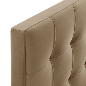 Modway Furniture Lily Performance Velvet Upholstered Headboard with Biscuit Tufting for Full Beds Taupe MOD-7253-TAU