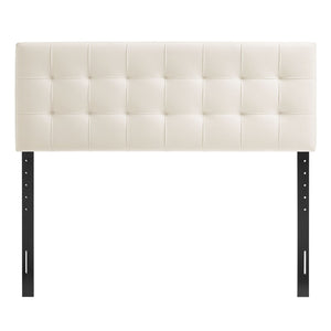 Modway Furniture Lily Performance Velvet Queen Headboard Biscuit Tufted Panel for Elegant Bedrooms Alabaster MOD-7254-ALA
