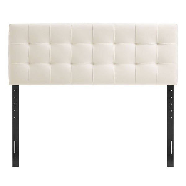 Modway Furniture Lily Performance Velvet Queen Headboard Biscuit Tufted Panel for Elegant Bedrooms Alabaster MOD-7254-ALA