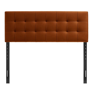 Modway Furniture Lily Performance Velvet Queen Headboard Biscuit Tufted Panel for Elegant Bedrooms Rust MOD-7254-RUS