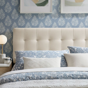 Modway Furniture Lily Modway Biscuit Tufted Velvet King Headboard with Foam Padding for Bedroom Alabaster MOD-7255-ALA