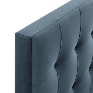 Modway Furniture Lily Modway Biscuit Tufted Velvet King Headboard with Foam Padding for Bedroom Cadet Blue MOD-7255-CAB