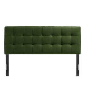 Modway Furniture Lily Modway Biscuit Tufted Velvet King Headboard with Foam Padding for Bedroom Moss Green MOD-7255-MOG