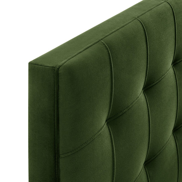 Modway Furniture Lily Modway Biscuit Tufted Velvet King Headboard with Foam Padding for Bedroom Moss Green MOD-7255-MOG