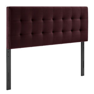 Modway Furniture Lily Modway Biscuit Tufted Velvet King Headboard with Foam Padding for Bedroom Mulberry MOD-7255-MUL