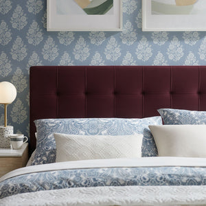 Modway Furniture Lily Modway Biscuit Tufted Velvet King Headboard with Foam Padding for Bedroom Mulberry MOD-7255-MUL
