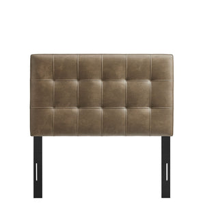 Modway Furniture Lily Modway Biscuit Tufted Vegan Leather Twin Headboard with Adjustable Foam Padding Mushroom MOD-7256-MUS