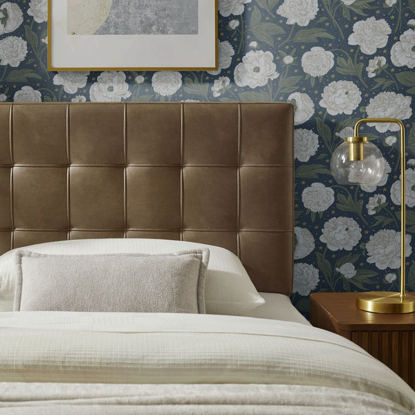 Modway Furniture Lily Modway Biscuit Tufted Vegan Leather Twin Headboard with Adjustable Foam Padding Mushroom MOD-7256-MUS