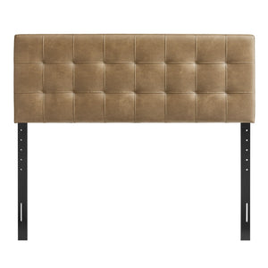 Modway Furniture Lily Modway Biscuit Tufted Vegan Leather Queen Headboard with Foam Padding for Bedroom Toast MOD-7258-TST