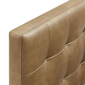 Modway Furniture Lily Modway Biscuit Tufted Vegan Leather Queen Headboard with Foam Padding for Bedroom Toast MOD-7258-TST