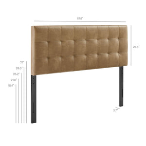 Modway Furniture Lily Modway Biscuit Tufted Vegan Leather Queen Headboard with Foam Padding for Bedroom Toast MOD-7258-TST