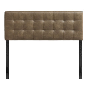 Modway Furniture Lily Modway Biscuit Tufted Vegan Leather King Headboard with Foam Padded Upholstery Mushroom MOD-7259-MUS