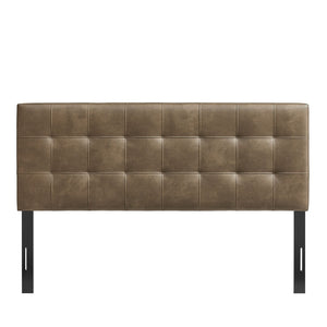 Modway Furniture Lily Modway Biscuit Tufted Vegan Leather King Headboard with Foam Padded Upholstery Mushroom MOD-7259-MUS