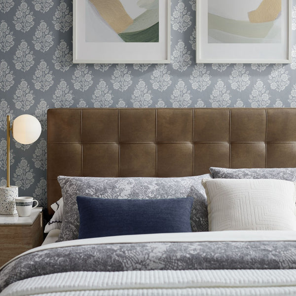 Modway Furniture Lily Modway Biscuit Tufted Vegan Leather King Headboard with Foam Padded Upholstery Mushroom MOD-7259-MUS