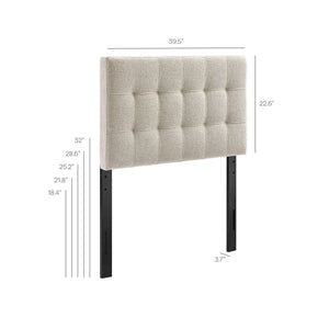 Modway Furniture Lily Modway Twin Headboard Biscuit Tufted Chenille Upholstered for Kids or Guest Rooms Dove MOD-7260-DOV