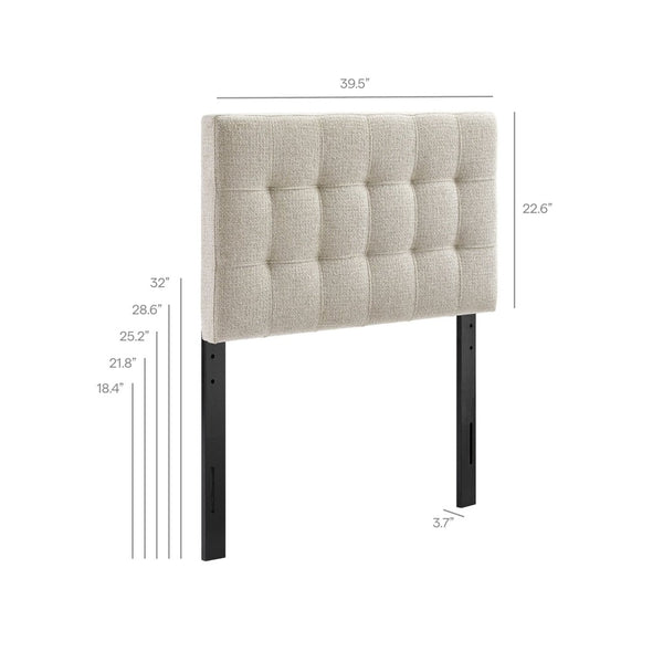 Modway Furniture Lily Modway Twin Headboard Biscuit Tufted Chenille Upholstered for Kids or Guest Rooms Dove MOD-7260-DOV