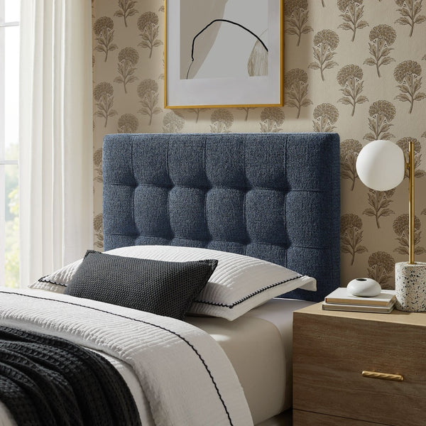 Modway Furniture Lily Modway Twin Headboard Biscuit Tufted Chenille Upholstered for Kids or Guest Rooms Navy Chenille MOD-7260-NAV