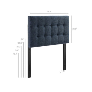 Modway Furniture Lily Modway Twin Headboard Biscuit Tufted Chenille Upholstered for Kids or Guest Rooms Navy Chenille MOD-7260-NAV