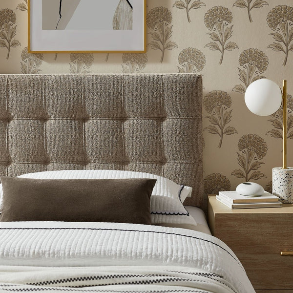 Modway Furniture Lily Modway Twin Headboard Biscuit Tufted Chenille Upholstered for Kids or Guest Rooms Taupe MOD-7260-TAU