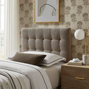 Modway Furniture Lily Modway Twin Headboard Biscuit Tufted Chenille Upholstered for Kids or Guest Rooms Taupe MOD-7260-TAU