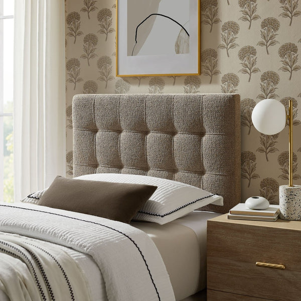 Modway Furniture Lily Modway Twin Headboard Biscuit Tufted Chenille Upholstered for Kids or Guest Rooms Taupe MOD-7260-TAU