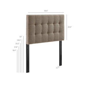 Modway Furniture Lily Modway Twin Headboard Biscuit Tufted Chenille Upholstered for Kids or Guest Rooms Taupe MOD-7260-TAU