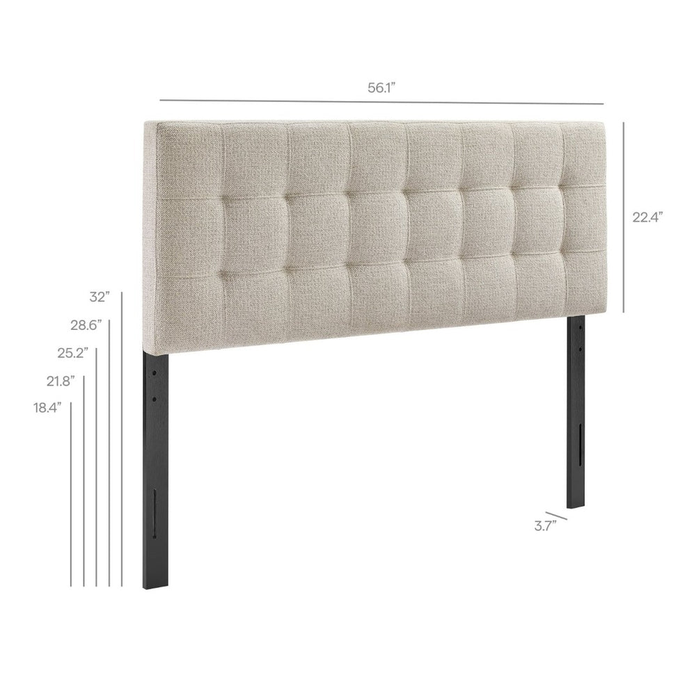Modway Furniture Lily Modway Full Upholstered Headboard Biscuit Tufted Chenille Foam Padded Bedroom Dove MOD-7261-DOV