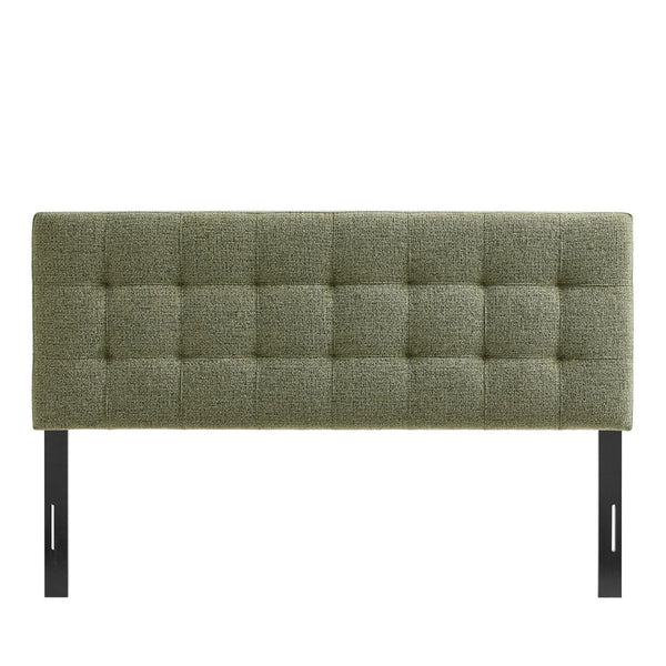 Modway Furniture Lily Modway Full Upholstered Headboard Biscuit Tufted Chenille Foam Padded Bedroom Leaf MOD-7261-LEA