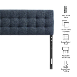 Modway Furniture Lily Modway Full Upholstered Headboard Biscuit Tufted Chenille Foam Padded Bedroom Navy Chenille MOD-7261-NAV