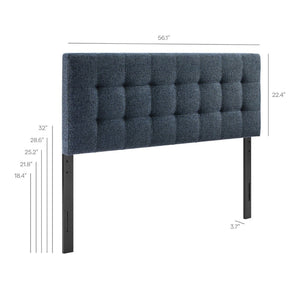 Modway Furniture Lily Modway Full Upholstered Headboard Biscuit Tufted Chenille Foam Padded Bedroom Navy Chenille MOD-7261-NAV