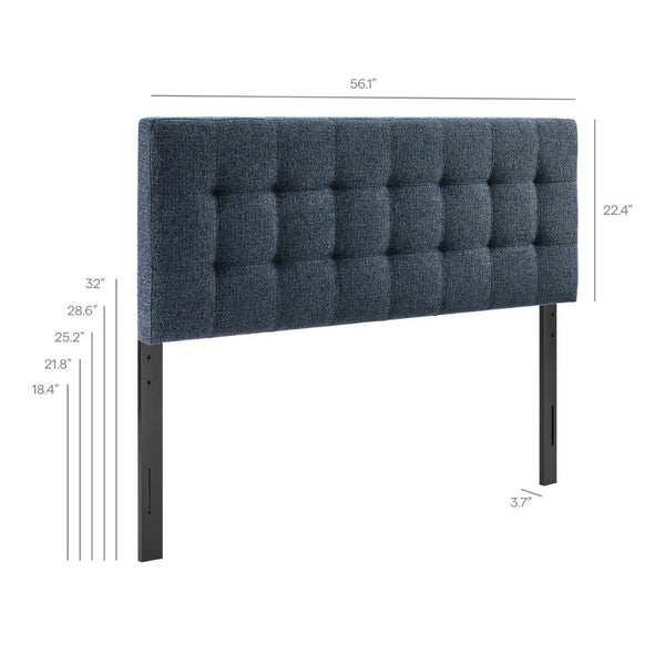 Modway Furniture Lily Modway Full Upholstered Headboard Biscuit Tufted Chenille Foam Padded Bedroom Navy Chenille MOD-7261-NAV