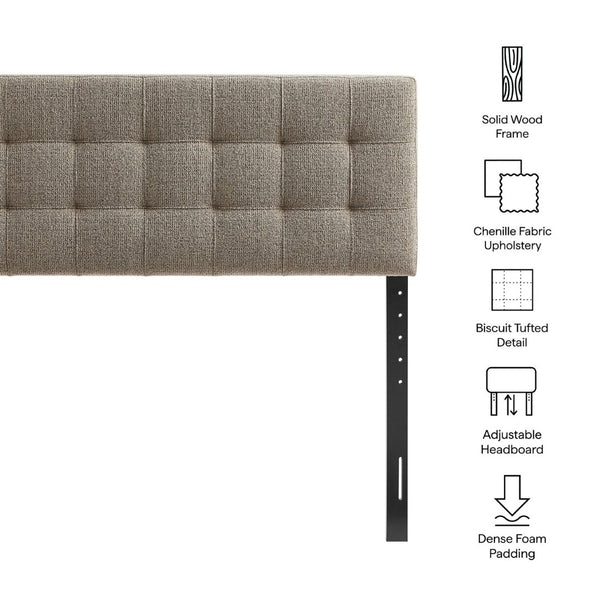 Modway Furniture Lily Modway Full Upholstered Headboard Biscuit Tufted Chenille Foam Padded Bedroom Taupe MOD-7261-TAU