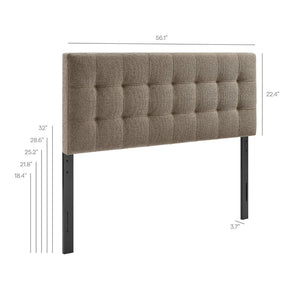 Modway Furniture Lily Modway Full Upholstered Headboard Biscuit Tufted Chenille Foam Padded Bedroom Taupe MOD-7261-TAU