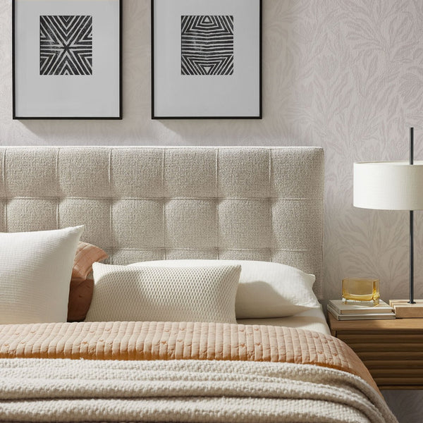 Modway Furniture Lily Modway Chenille Tufted Queen Headboard Foam Padded for Bedroom Elegance Dove MOD-7262-DOV