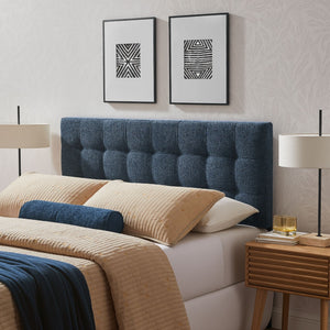 Modway Furniture Lily Modway Chenille Tufted Queen Headboard Foam Padded for Bedroom Elegance Navy Chenille MOD-7262-NAV