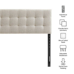 Modway Furniture Lily Tufted Chenille King Headboard with Foam Padding for a Polished Bedroom Dove Gray MOD-7263-DOV