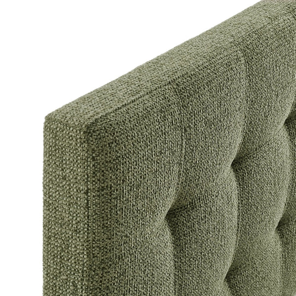Modway Furniture Lily Tufted Chenille King Headboard with Foam Padding for a Polished Bedroom Leaf MOD-7263-LEA