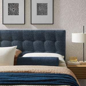 Modway Furniture Lily Tufted Chenille King Headboard with Foam Padding for a Polished Bedroom Navy Chenille MOD-7263-NAV