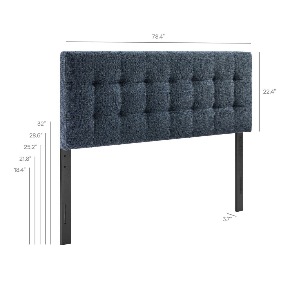 Modway Furniture Lily Tufted Chenille King Headboard with Foam Padding for a Polished Bedroom Navy Chenille MOD-7263-NAV