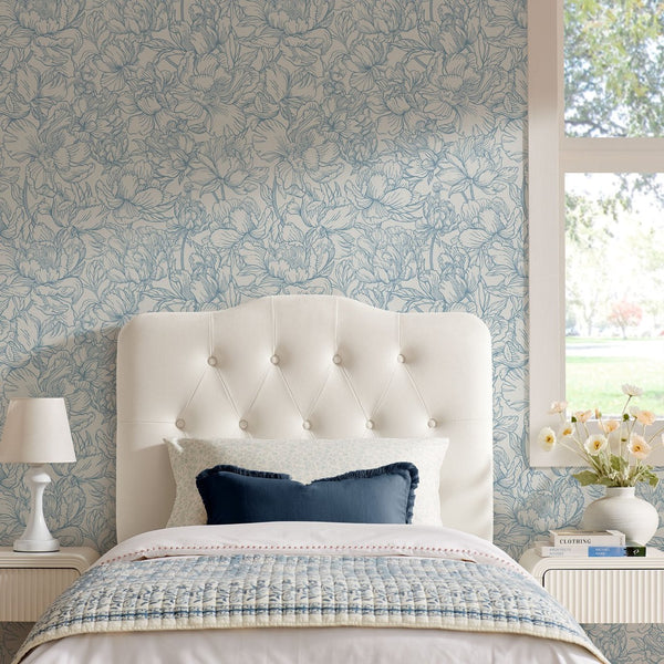 Modway Furniture Annabel Modway Button Tufted Velvet Twin Headboard with Curved Rail for Elegant Bedrooms Alabaster MOD-7264-ALA