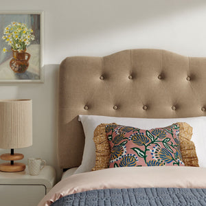 Modway Furniture Annabel Modway Tufted Upholstered Twin Headboard with Foam Padding for Guest Bedroom Almond MOD-7265-ALM