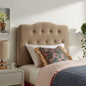 Modway Furniture Annabel Modway Tufted Upholstered Twin Headboard with Foam Padding for Guest Bedroom Almond MOD-7265-ALM